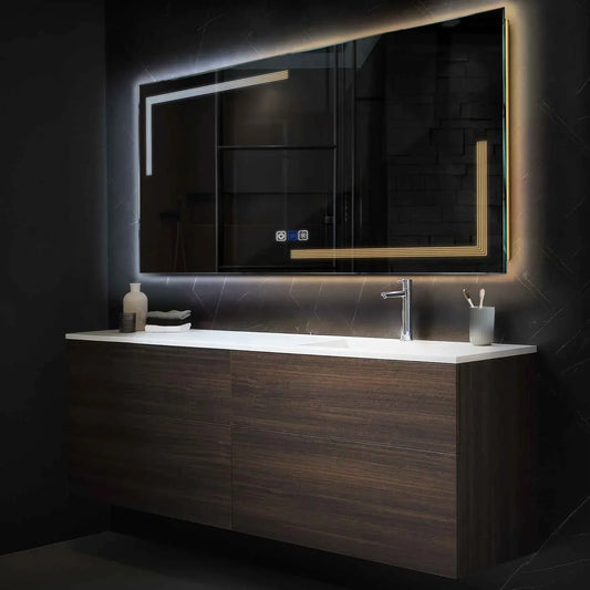 Oglinda LED Orizontala, Touch LED, Dimare, Dezaburire, LED Reglabil 3000K-6000K - Gama Minimal Model 2