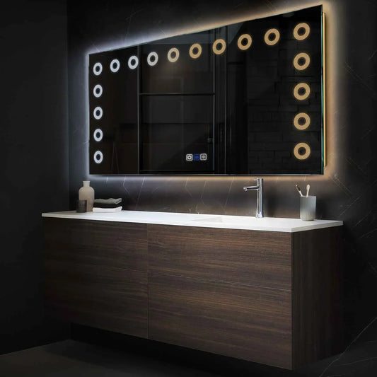 Oglinda LED Orizontala, Touch LED, Dimare, Dezaburire, LED Reglabil 3000K-6000K - Gama Minimal Model 4