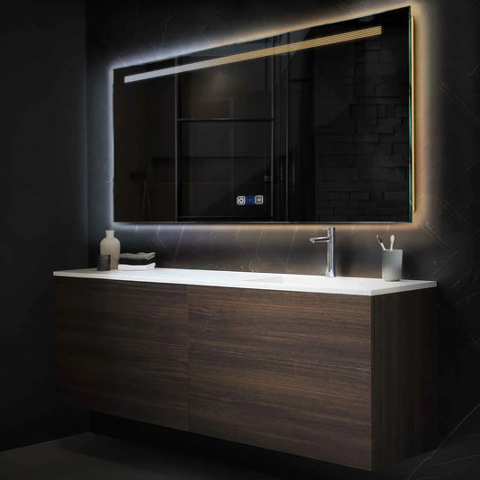 Oglinda LED Orizontala, Touch LED, Dimare, Dezaburire, LED Reglabil 3000K-6000K - Gama Minimal Model 5
