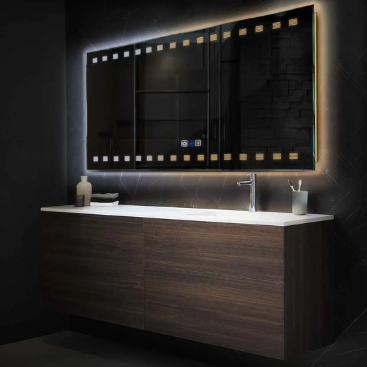 Oglinda LED Orizontala, Touch LED, Dimare, Dezaburire, LED Reglabil 3000K-6000K - Gama Minimal Model 6