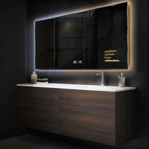 Oglinda LED Orizontala, Touch LED, Dimare, Dezaburire, LED Reglabil 3000K-6000K - Gama Motivated Model 1