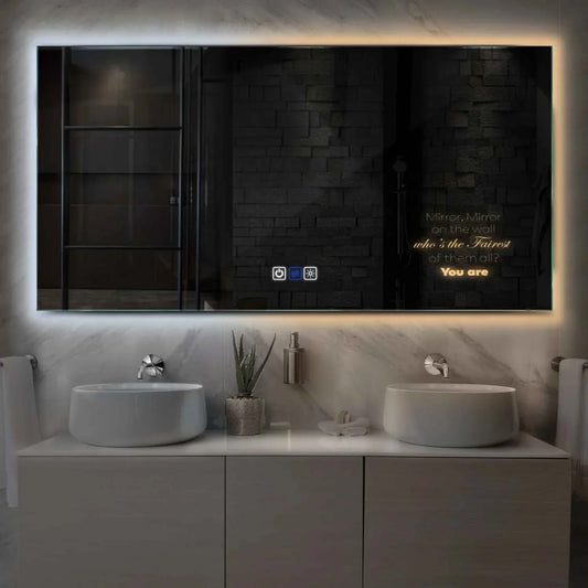 Oglinda LED Orizontala, Touch LED, Dimare, Dezaburire, LED Reglabil 3000K-6000K - Gama Motivated Model 4