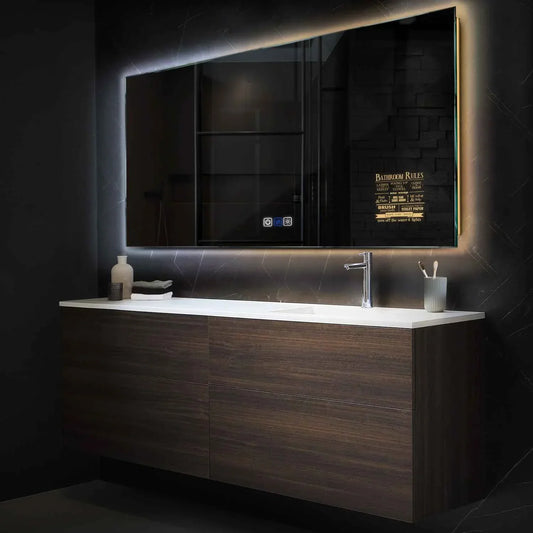 Oglinda LED Orizontala, Touch LED, Dimare, Dezaburire, LED Reglabil 3000K-6000K - Gama Motivated Model 5