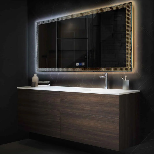 Oglinda LED Orizontala, Touch LED, Dimare, Dezaburire, LED Reglabil 3000K-6000K - Gama Official Model 2