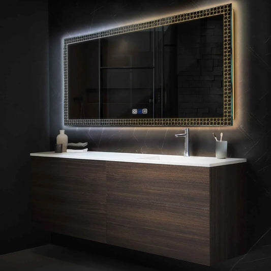 Oglinda LED Orizontala, Touch LED, Dimare, Dezaburire, LED Reglabil 3000K-6000K - Gama Official Model 4