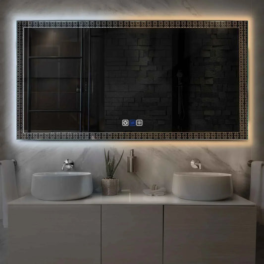 Oglinda LED Orizontala, Touch LED, Dimare, Dezaburire, LED Reglabil 3000K-6000K - Gama Official Model 5