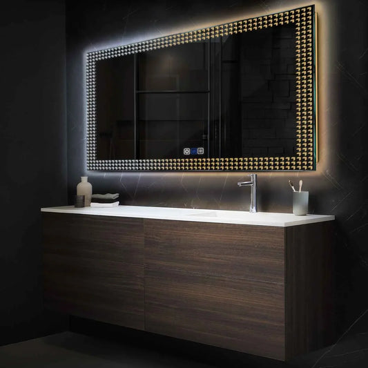 Oglinda LED Orizontala, Touch LED, Dimare, Dezaburire, LED Reglabil 3000K-6000K - Gama Official Model 6