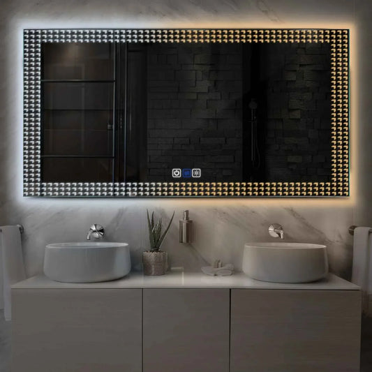 Oglinda LED Orizontala, Touch LED, Dimare, Dezaburire, LED Reglabil 3000K-6000K - Gama Official Model 6