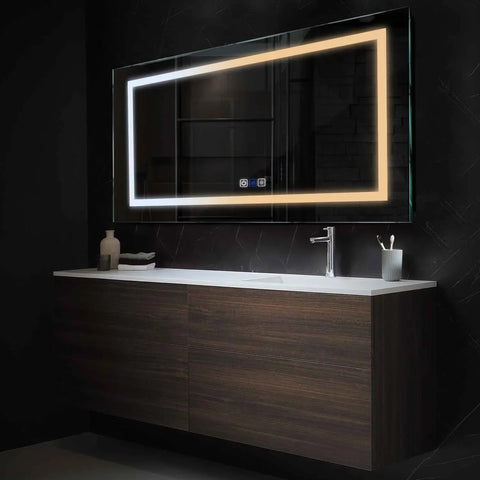 Oglinda LED Orizontala, Touch LED, Dimare, Dezaburire, LED Reglabil 3000K-6000K - Gama Salono Model 1