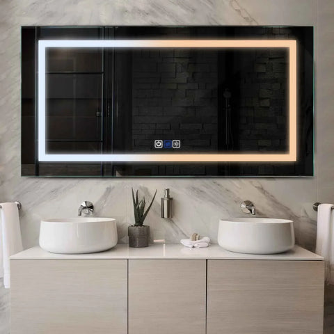 Oglinda LED Orizontala, Touch LED, Dimare, Dezaburire, LED Reglabil 3000K-6000K - Gama Salono Model 1
