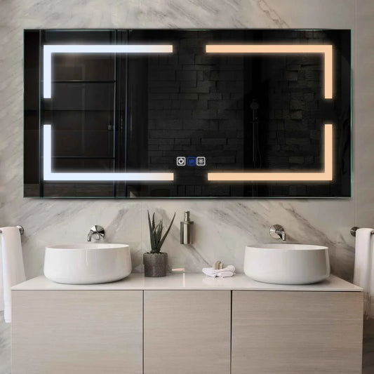 Oglinda LED Orizontala, Touch LED, Dimare, Dezaburire, LED Reglabil 3000K-6000K - Gama Salono Model 2
