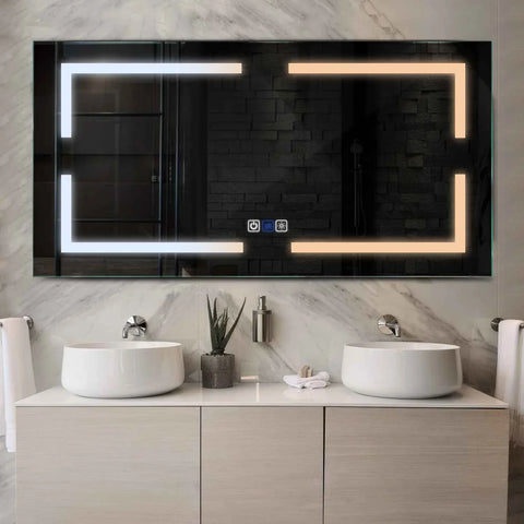 Oglinda LED Orizontala, Touch LED, Dimare, Dezaburire, LED Reglabil 3000K-6000K - Gama Salono Model 2