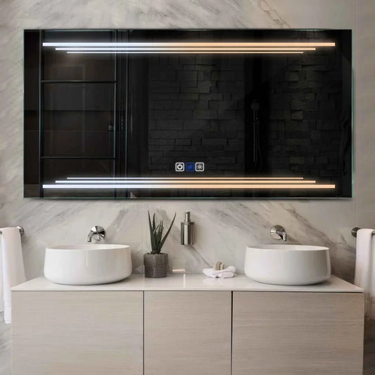 Oglinda LED Orizontala, Touch LED, Dimare, Dezaburire, LED Reglabil 3000K-6000K - Gama Salono Model 7
