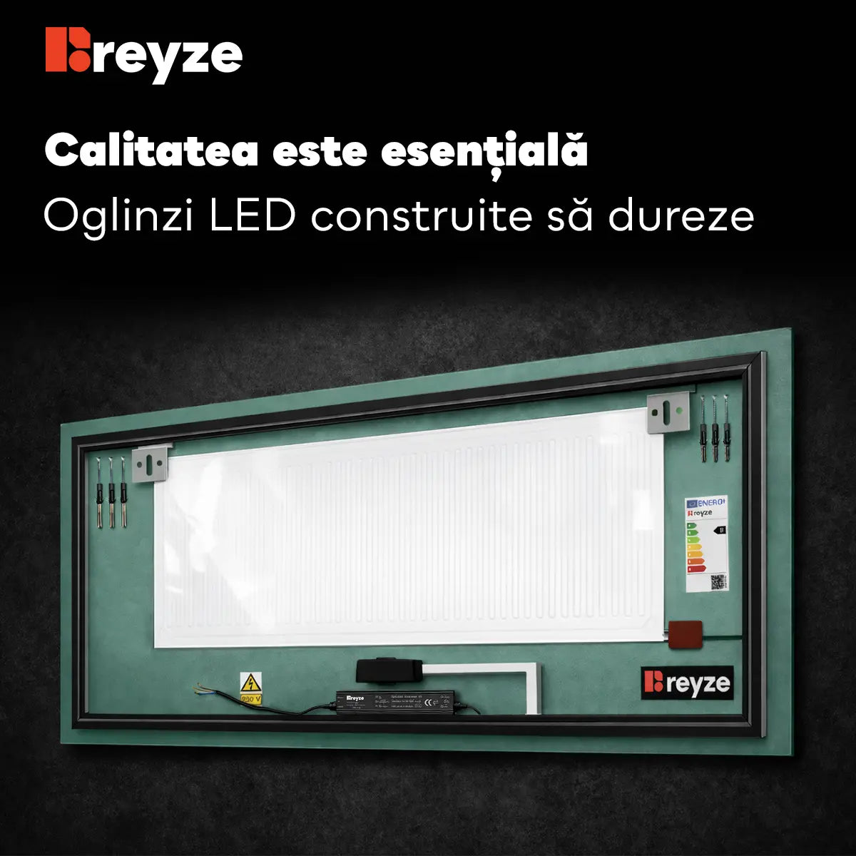 Oglindă LED Semiovală v1 Ambient – Elegant – Reyze RO