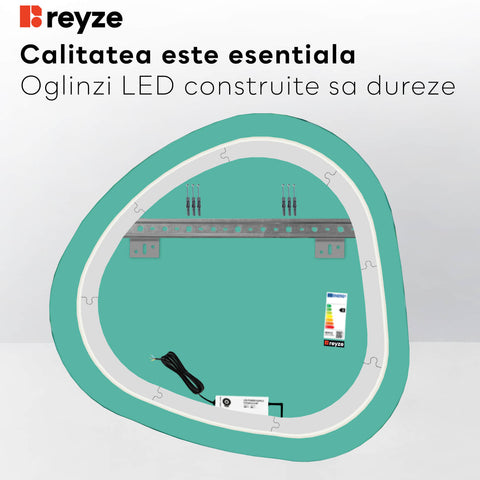 Oglinda LED Asimetrica v1, Fara functii, LED 6000K Rece - Gama Ambient Model 1
