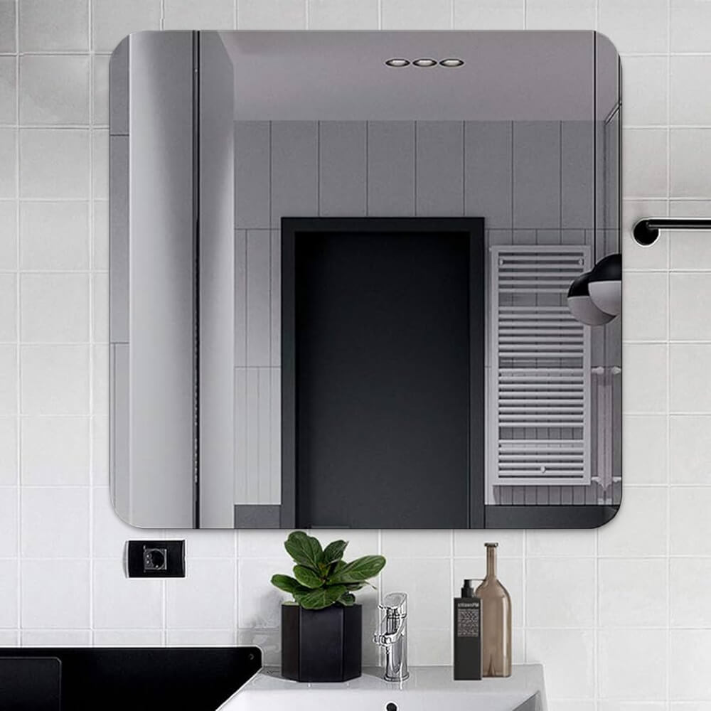 Oglinda simpla lipire prin adeziv Patrata colturi rotunjite R85 mm - Reyze