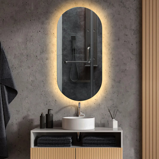 Oglinda LED Ovala, Fara functii, LED 3000K Cald - Gama Ambient Model 1