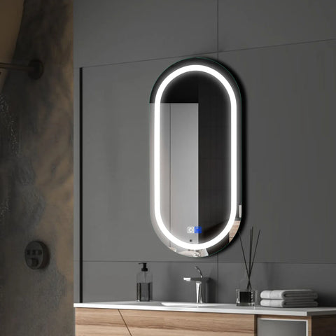 Oglinda LED Ovala, Touch LED, Dimare, Dezaburire, LED 6000K Rece - Gama Salono Model 1
