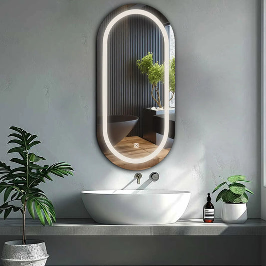 Oglinda LED Ovala, Touch LED, Dimare, LED 4000K Neutru - Gama Salono Model 1