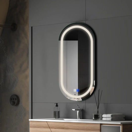 Oglinda LED Ovala, Touch LED, Dimare, Dezaburire, LED 4000K Neutru - Gama Salono Model 1