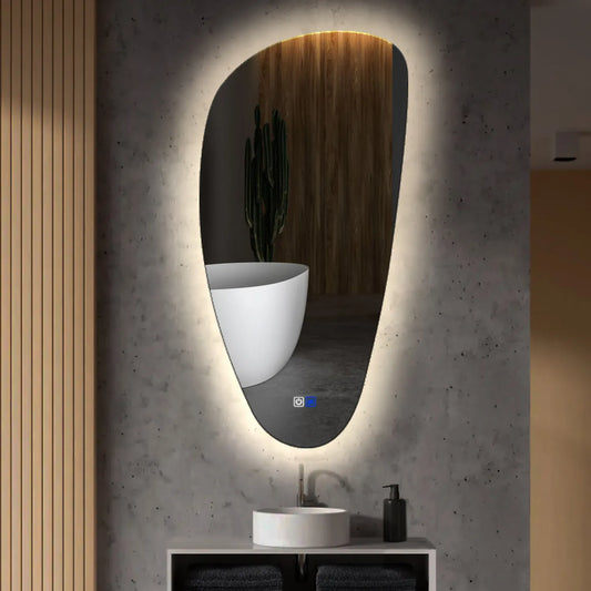 Oglinda LED Asimetrica v4, Touch LED, Dimare, Dezaburire, LED 4000K Neutru - Gama Ambient Model 1