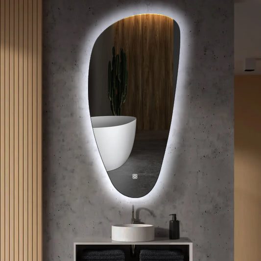 Oglinda LED Asimetrica v4, Touch LED, Dimare, LED 6000K Rece - Gama Ambient Model 1
