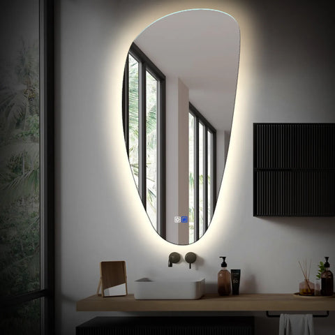 Oglinda LED Asimetrica v4, Touch LED, Dimare, Dezaburire, LED 4000K Neutru - Gama Ambient Model 1
