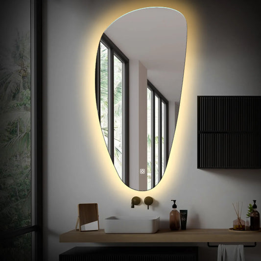Oglinda LED Asimetrica v4, Touch LED, Dimare, LED 3000K Cald - Gama Ambient Model 1