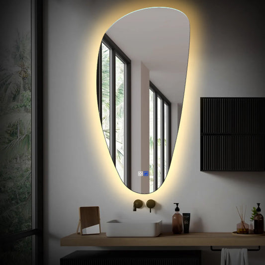 Oglinda LED Asimetrica v4, Touch LED, Dimare, Dezaburire, LED 3000K Cald - Gama Ambient Model 1