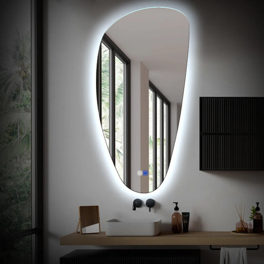 Oglinda LED Asimetrica v4, Touch LED, Dimare, Dezaburire, LED 6000K Rece - Gama Ambient Model 1
