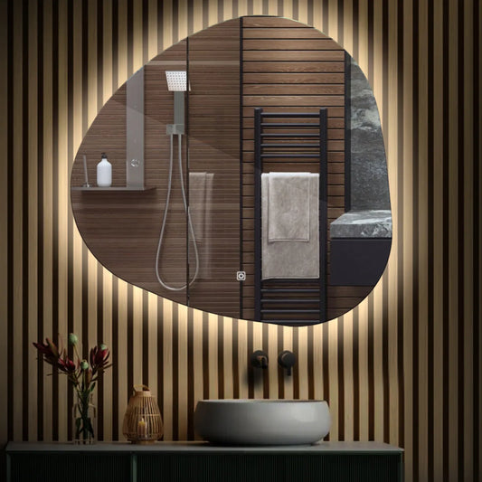 Oglinda LED Asimetrica v1, Touch LED, Dimare, LED 4000K Neutru - Gama Ambient Model 1