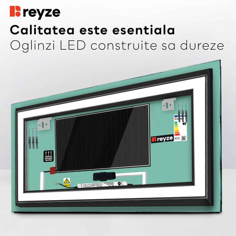 Oglinda LED Orizontala, Touch LED, Dimare, Dezaburire, LED 4000K Neutru - Gama Salono Model 3