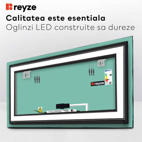 Oglinda LED Orizontala, Touch LED, Dimare, LED 3000K Cald - Gama Salono Model 3