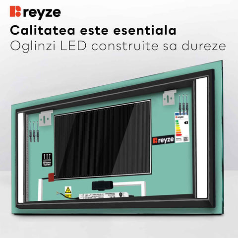 Oglinda LED Orizontala, Touch LED, Dimare, Dezaburire, LED 4000K Neutru - Gama Salono Model 5