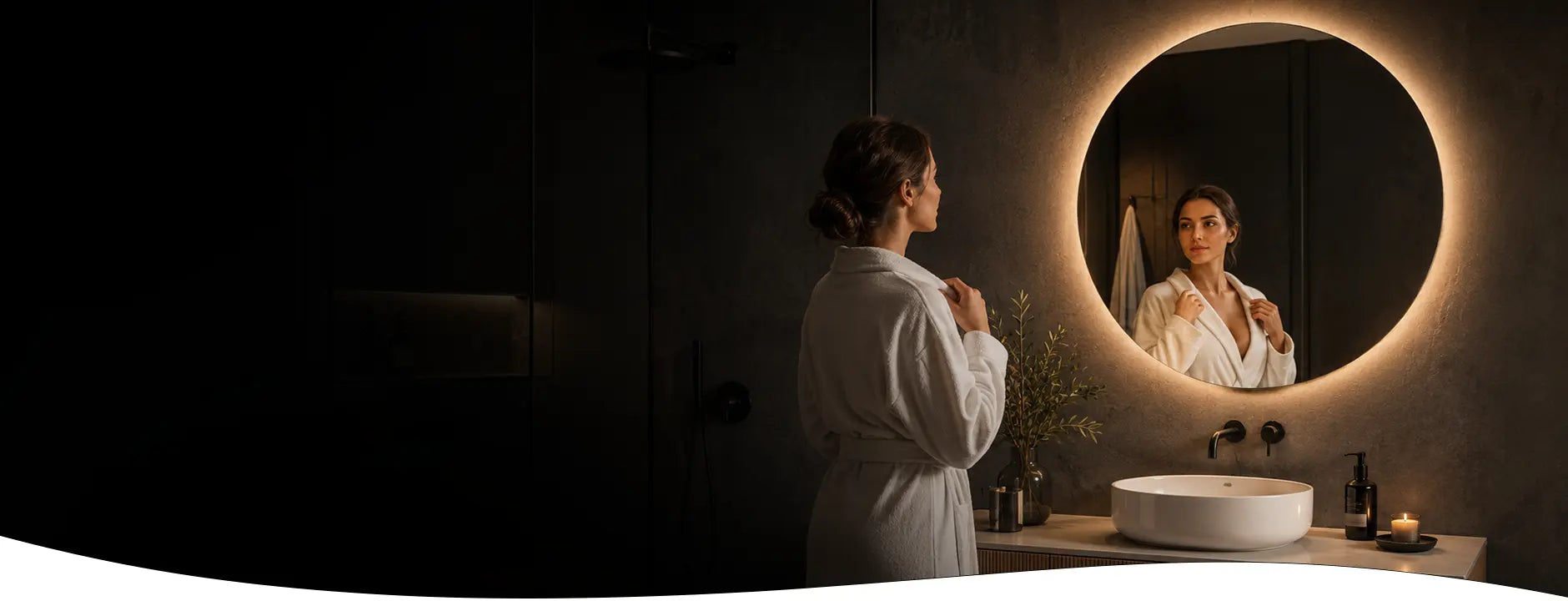 Oglinda LED premium pentru baie cu iluminare LED si functie de dezaburire Reyze