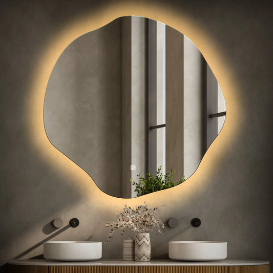 Oglinda LED Asimetrica v5, Touch LED, Dimare, LED 3000K Cald - Gama Ambient Model 1