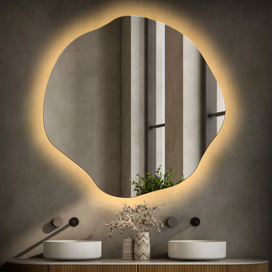 Oglinda LED Asimetrica v5, Fara functii, LED 3000K Cald - Gama Ambient Model 1