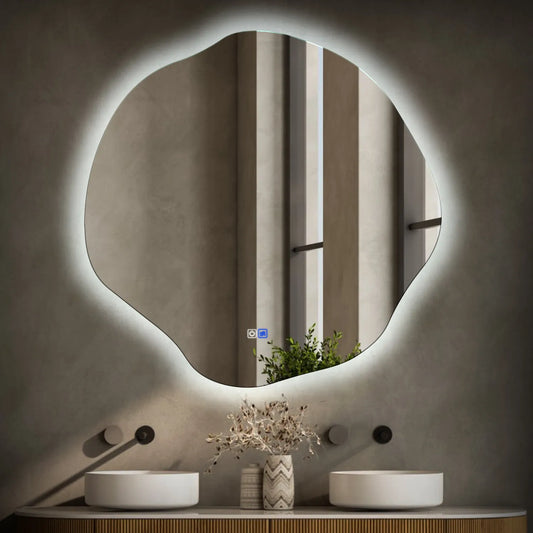 Oglinda LED Asimetrica v5, Touch LED, Dimare, Dezaburire, LED 6000K Rece - Gama Ambient Model 1