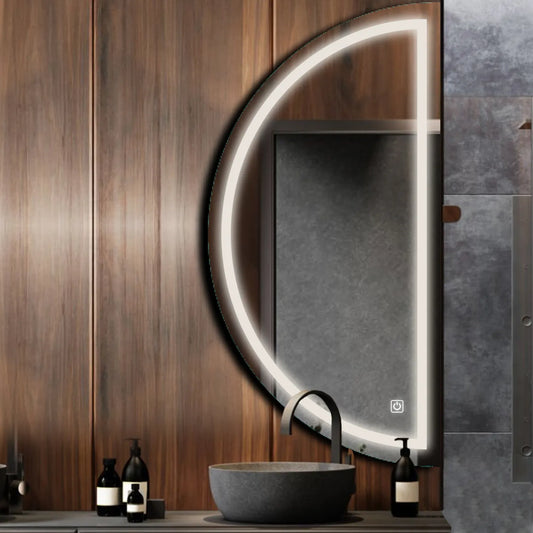 Oglinda LED Semiluna (Dreapta), Touch LED, Dimare, LED 4000K Neutru - Gama Salono Model 1
