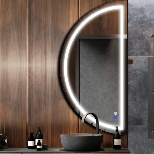 Oglinda LED Semiluna (Dreapta), Touch LED, Dimare, Dezaburire, LED 6000K Rece - Gama Salono Model 1