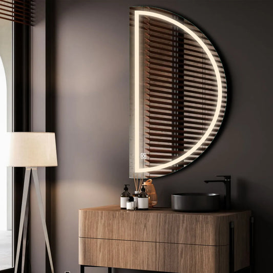 Oglinda LED Semiluna (Stanga), Touch LED, Dimare, LED 4000K Neutru - Gama Salono Model 1