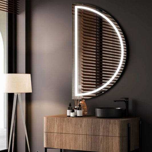 Oglinda LED Semiluna (Stanga), Touch LED, Dimare, LED 6000K Rece - Gama Salono Model 1