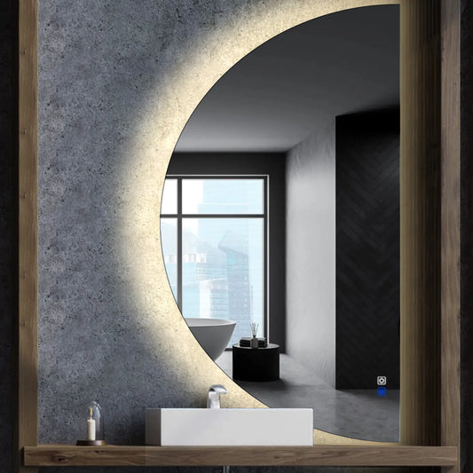 Oglinda LED Semiluna (Dreapta), Touch LED, Dimare, Dezaburire, LED 4000K Neutru - Gama Ambient Model 1