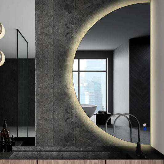 Oglinda LED Semiluna (Dreapta), Touch LED, Dimare, Dezaburire, LED 4000K Neutru - Gama Ambient Model 1