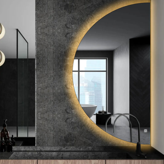 Oglinda LED Semiluna (Dreapta), Touch LED, Dimare, LED 3000K Cald - Gama Ambient Model 1