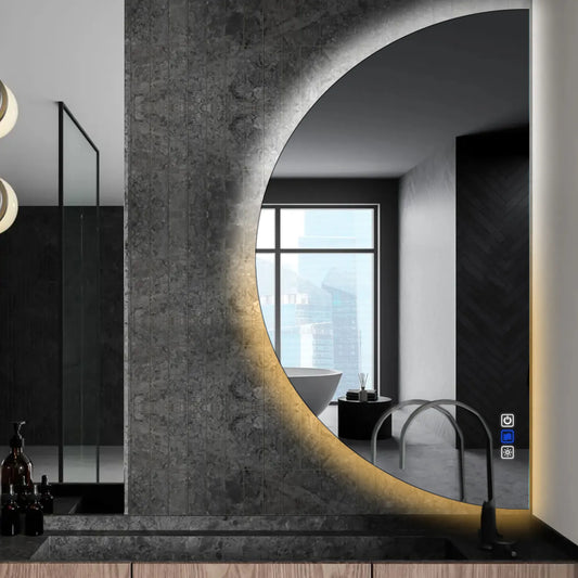Oglinda LED Semiluna (Dreapta), Touch LED, Dimare, Dezaburire, LED Reglabil 3000K-6000K - Gama Ambient Model 1