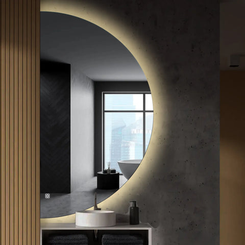 Oglinda LED Semiluna (Stanga), Touch LED, Dimare, Dezaburire, LED 4000K Neutru - Gama Ambient Model 1