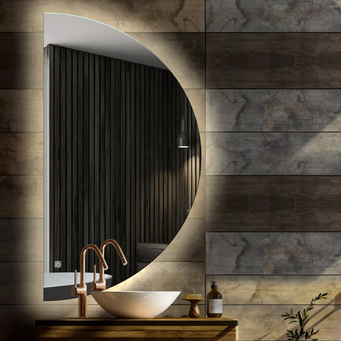 Oglinda LED Semiluna (Stanga), Touch LED, Dimare, Dezaburire, LED 4000K Neutru - Gama Ambient Model 1