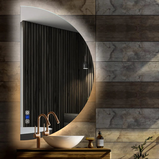 Oglinda LED Semiluna (Stanga), Touch LED, Dimare, Dezaburire, LED Reglabil 3000K-6000K - Gama Ambient Model 1