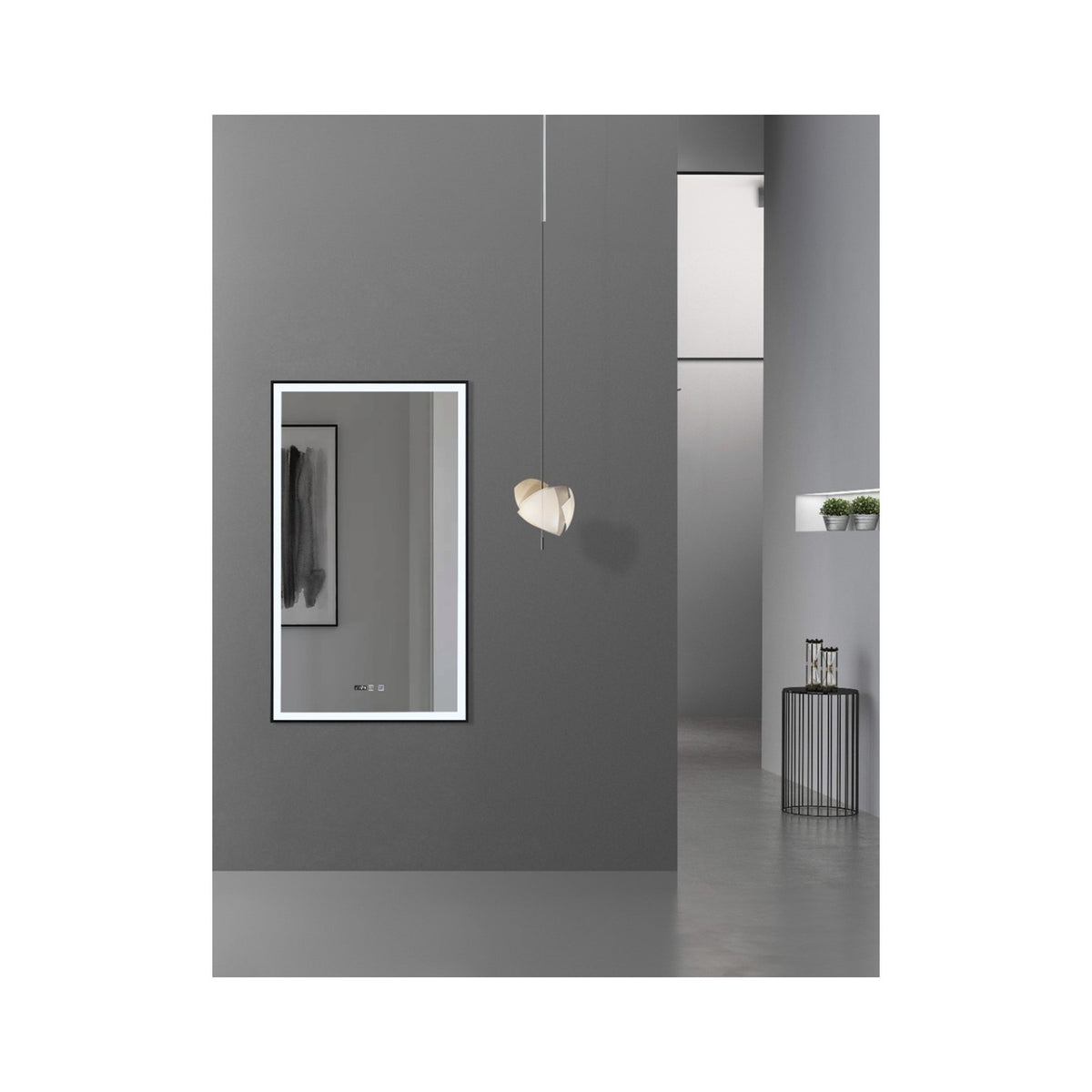 Oglinda LED  cu rama din aluminiu 70x120 [oppticle]